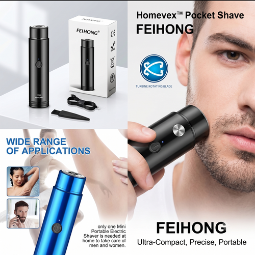 Homevex Pocket Shave – Portable USB Electric Razor
